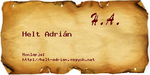 Helt Adrián névjegykártya